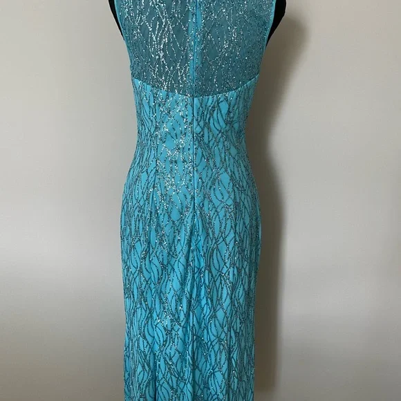 Hot Contact Teal Sparkle Formal Cocktail Dress - Picture 3 of 5
